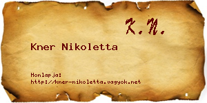 Kner Nikoletta névjegykártya